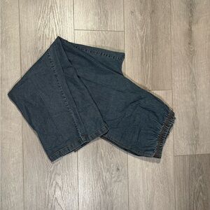 Dark Blue Wide-Leg Jeans